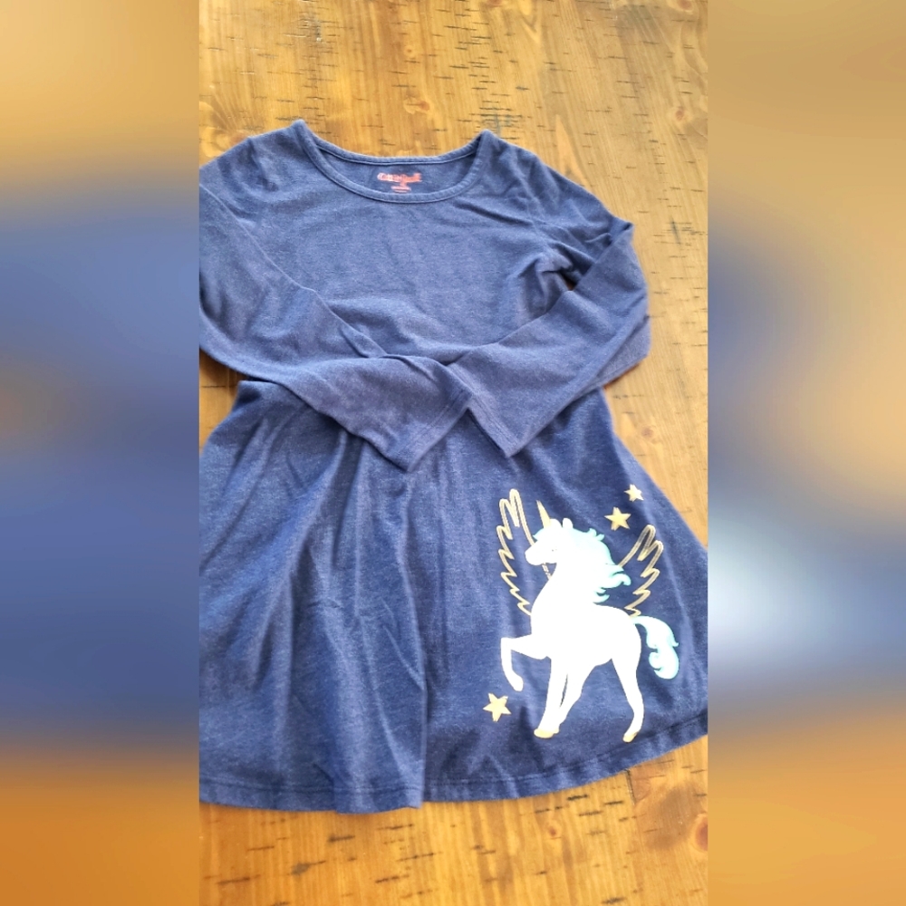 Cat & Jack Blue Unicorn dress Size 4/5